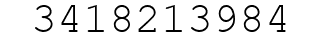 Number 3418213984.