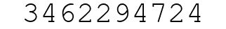Number 3462294724.