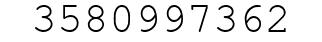 Number 3580997362.