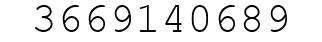 Number 3669140689.
