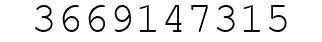Number 3669147315.
