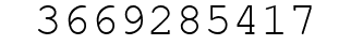 Number 3669285417.