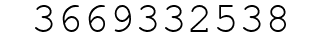 Number 3669332538.
