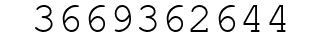 Number 3669362644.