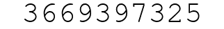 Number 3669397325.