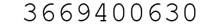 Number 3669400630.