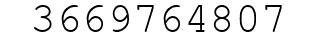 Number 3669764807.
