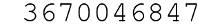 Number 3670046847.