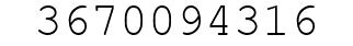 Number 3670094316.