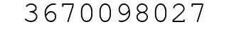 Number 3670098027.