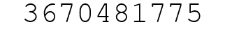 Number 3670481775.