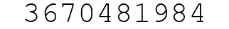 Number 3670481984.