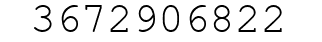 Number 3672906822.
