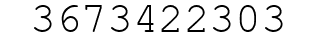 Number 3673422303.