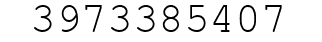 Number 3973385407.
