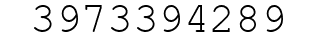 Number 3973394289.