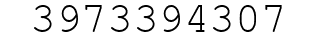 Number 3973394307.