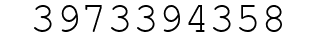 Number 3973394358.