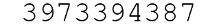 Number 3973394387.