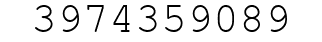 Number 3974359089.