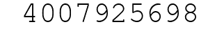 Number 4007925698.