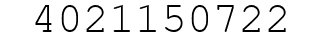 Number 4021150722.