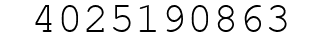 Number 4025190863.