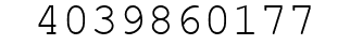 Number 4039860177.