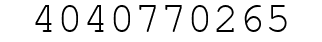 Number 4040770265.