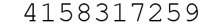 Number 4158317259.