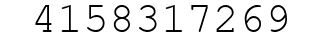 Number 4158317269.