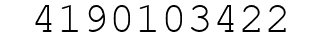 Number 4190103422.