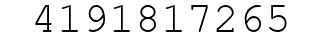 Number 4191817265.