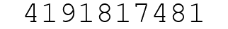 Number 4191817481.