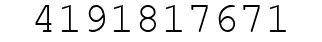 Number 4191817671.