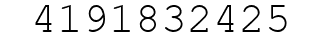Number 4191832425.