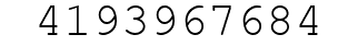 Number 4193967684.