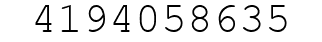 Number 4194058635.