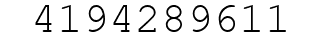 Number 4194289611.