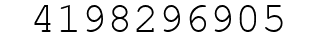 Number 4198296905.