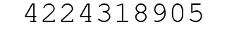 Number 4224318905.