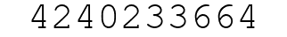 Number 4240233664.