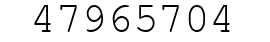 Number 47965704.
