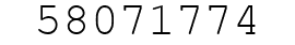 Number 58071774.