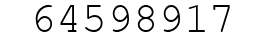 Number 64598917.