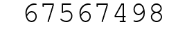 Number 67567498.
