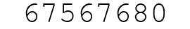 Number 67567680.