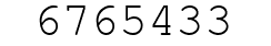 Number 6765433.