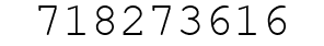 Number 718273616.