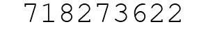 Number 718273622.